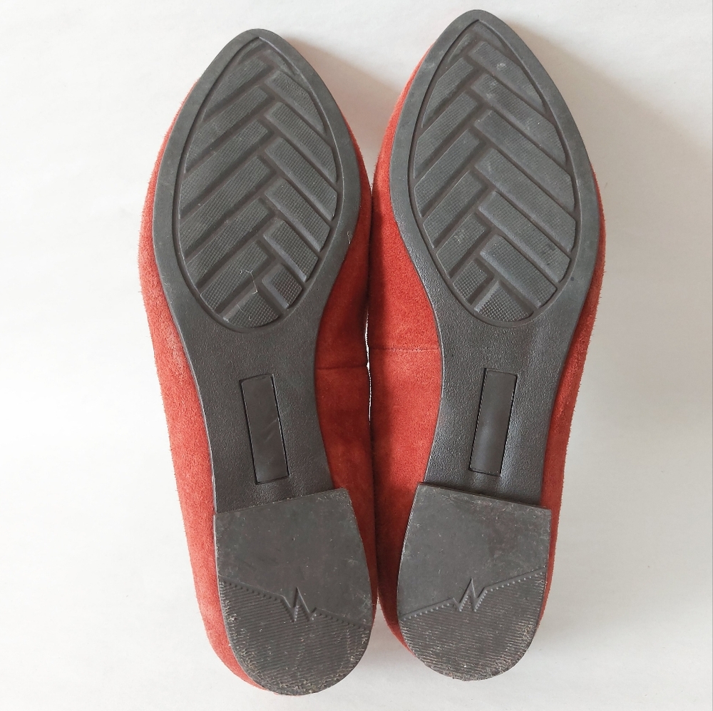 Cynthia Rowley Women Loafer Size 6 Paprika Red Suede Leather Comfort Pointed Toe - Picture 12 of 12